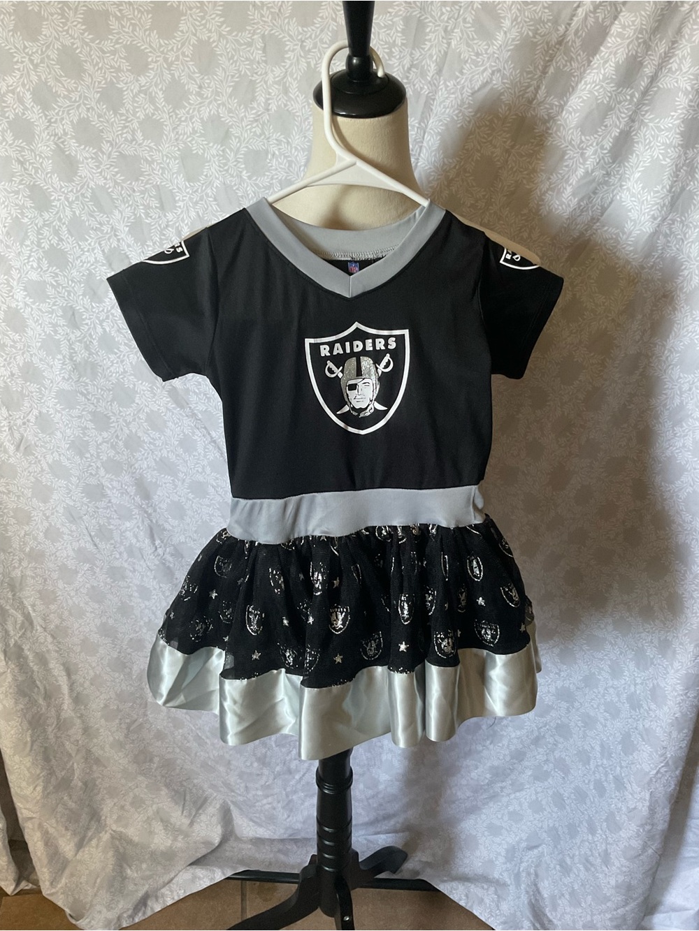 NFL Raiders Black and Silver Girls' Team Dress